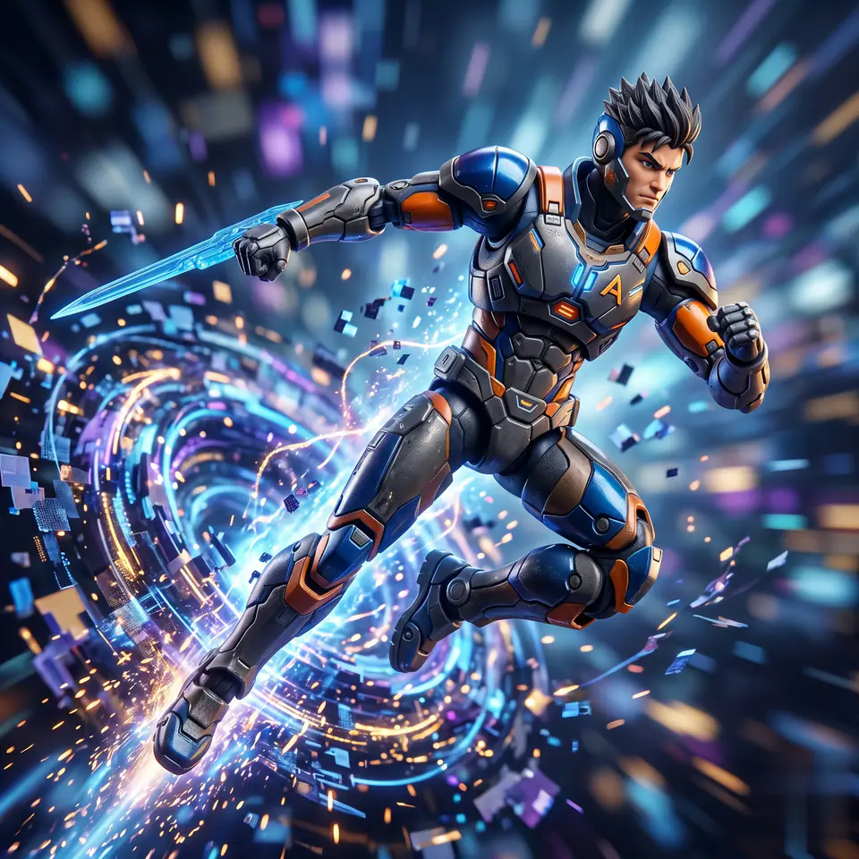 Action Figure Video Prompt Template visual example