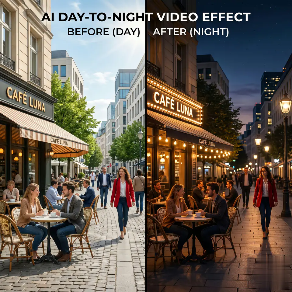 Preview the Day to Night Effect motion direction