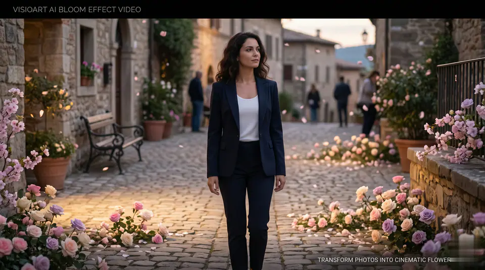 Preview the AI Bloom Effect Video motion direction
