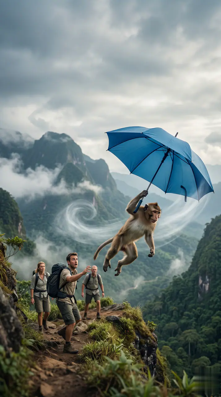 Preview the AI Monkey Umbrella motion direction