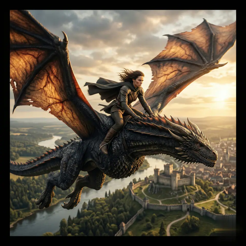 Preview the AI Dragon Riding Video Generation motion direction