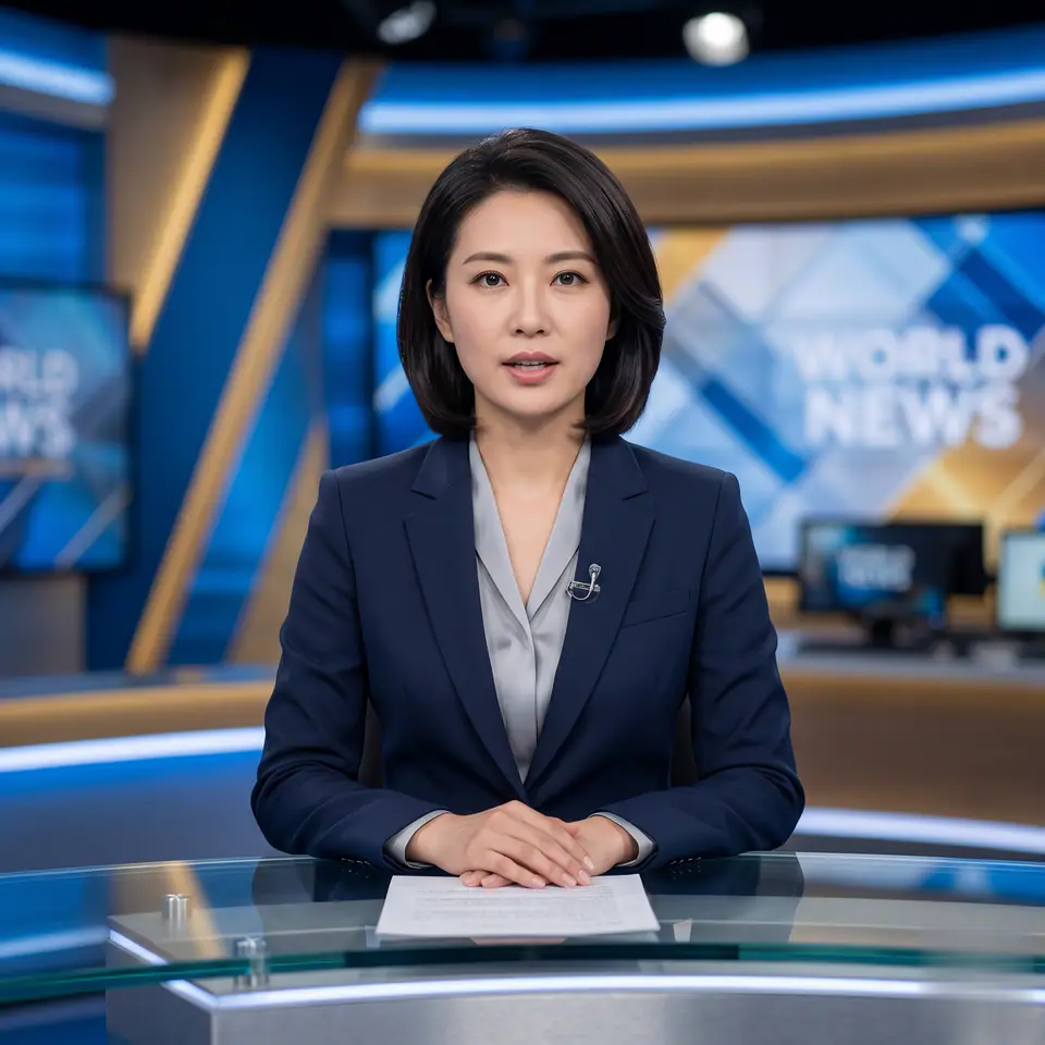 AI News Anchor Generator Video Prompt Template visual example