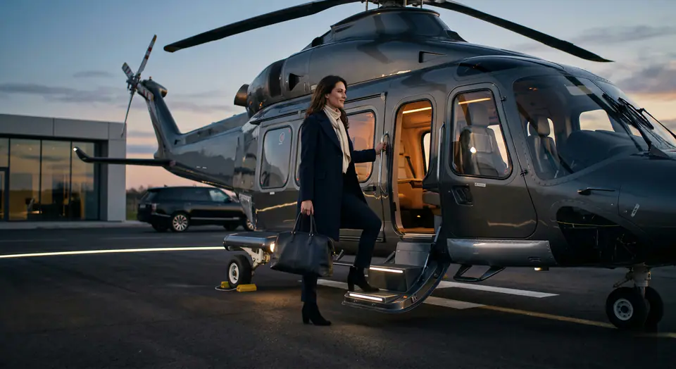 AI Private Helicopter Video Generator Prompt Template visual example