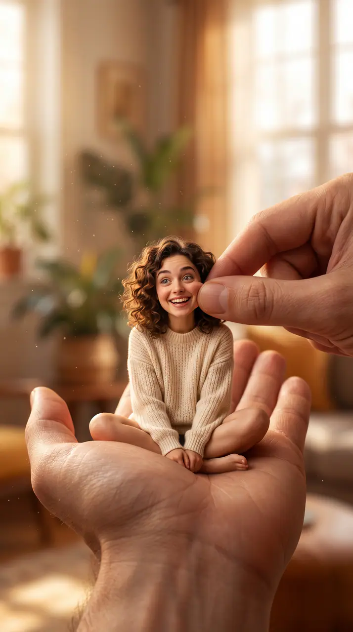 AI Cute Pinch Cheek Effect Video Prompt Template preview