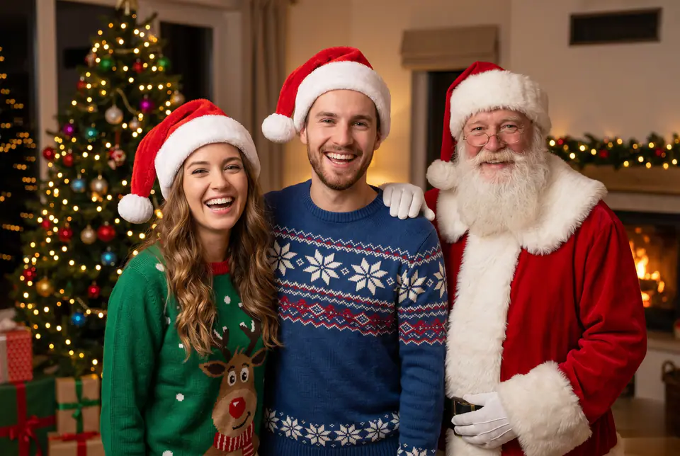 AI Add Santa to Photo concept