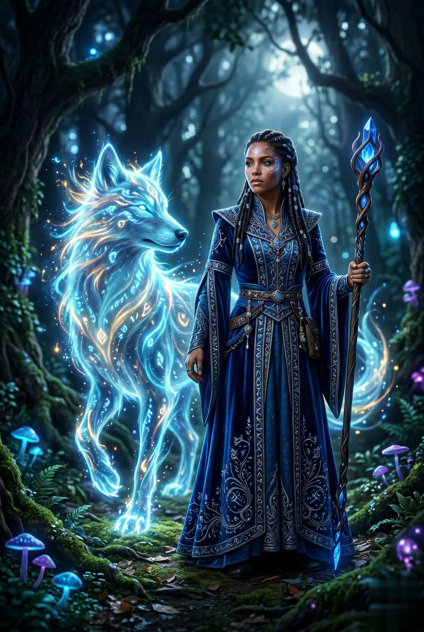 AI Original Arcane Guardian Portrait concept